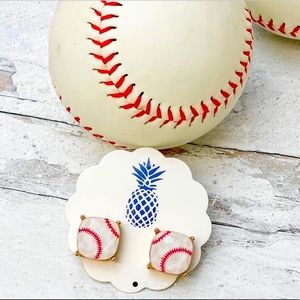 Baseball Stud Earrings Cushion Cut Earrings Baseball Mom